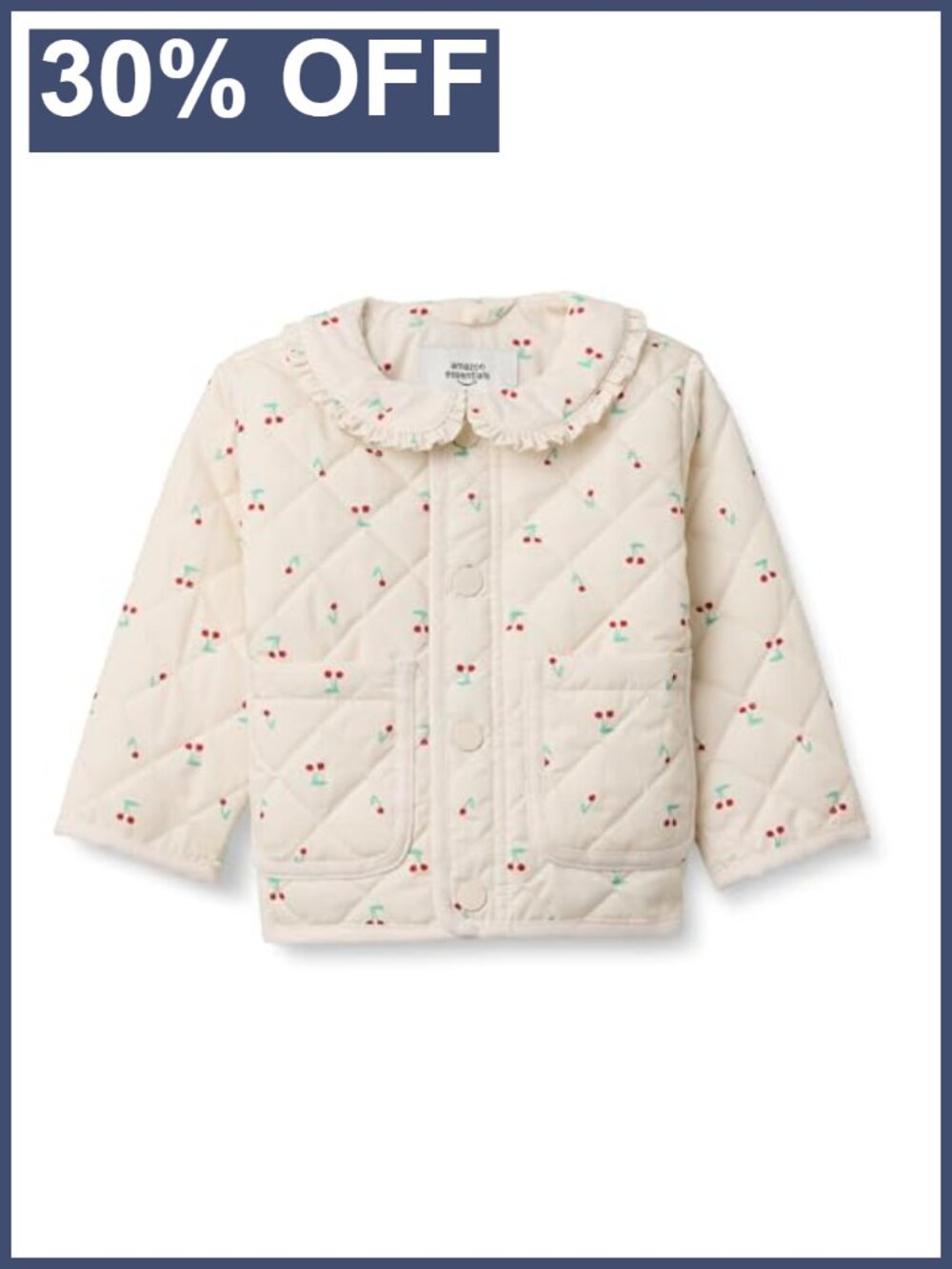 Toddler Baby Girls Quilted Field Jacket Ruffle Snap Button Collab